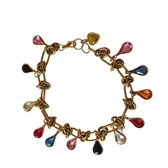 Colorful teardrop charm bracelet. - Picture 2 of 6